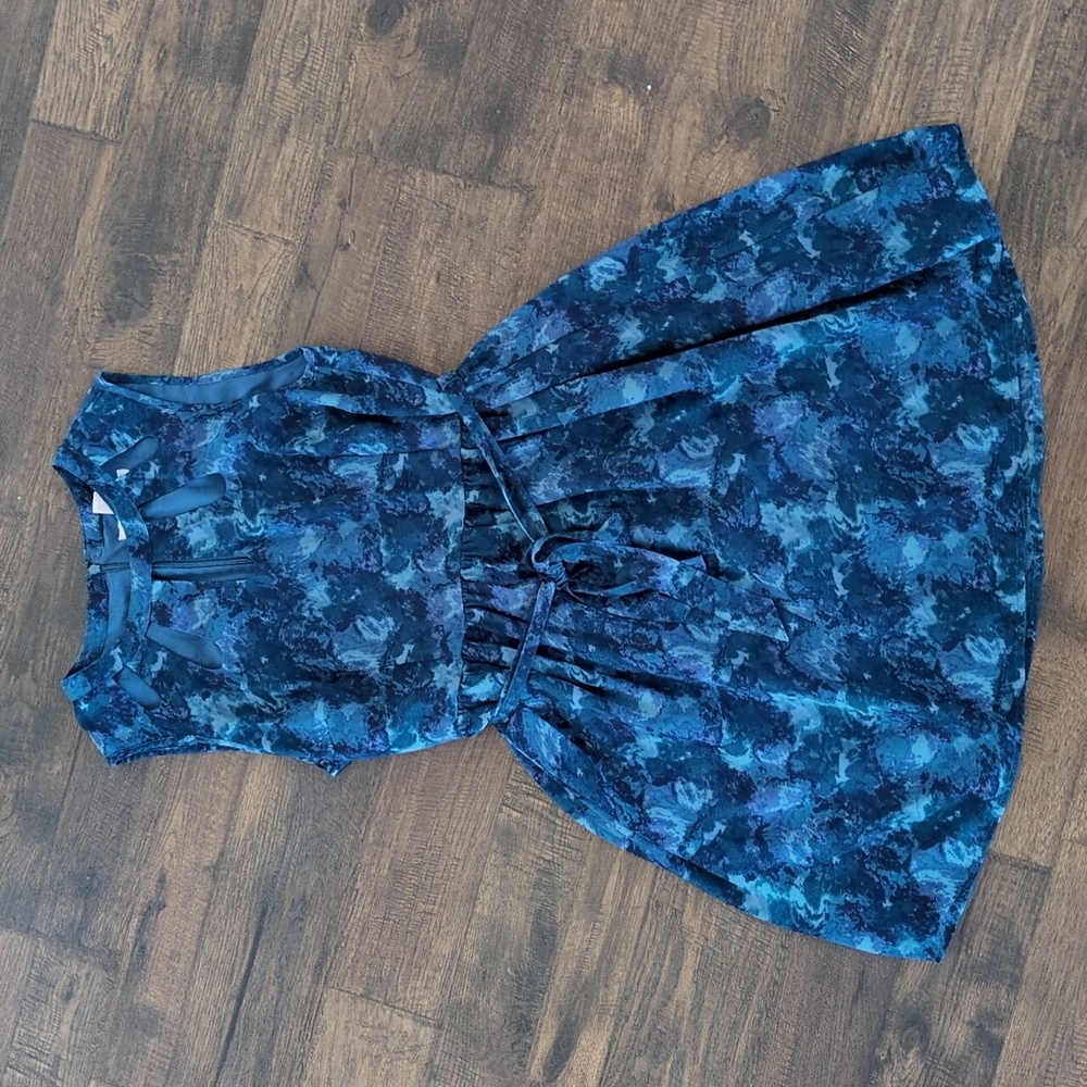 Contemporary Blue Belted Dress